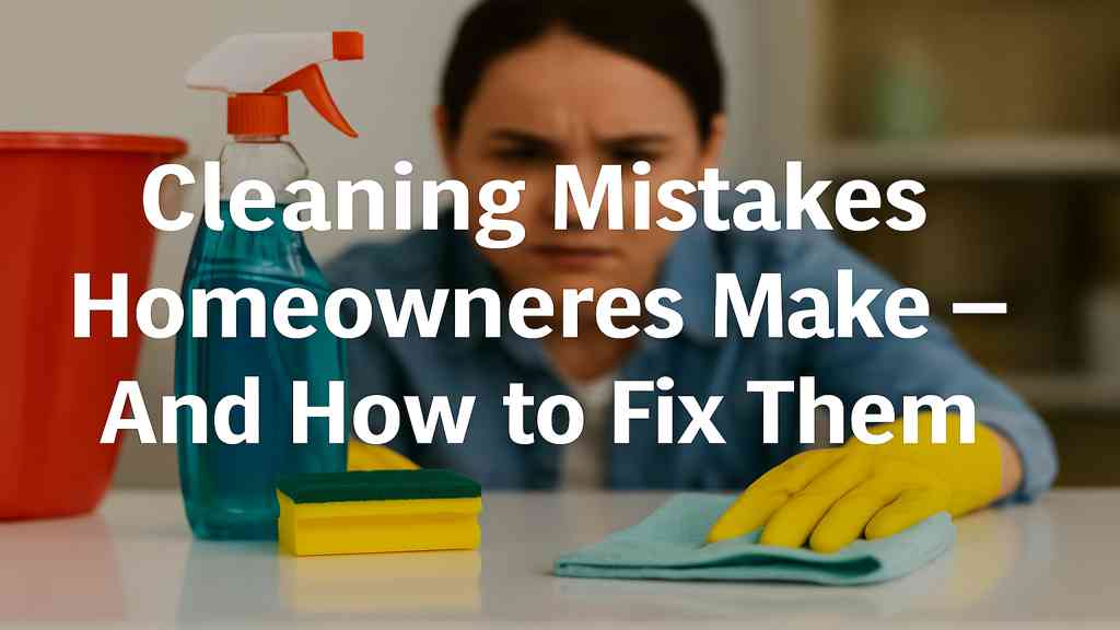 Woman making common home cleaning mistakes such as overusing products and skipping high-touch surfaces in Singapore household