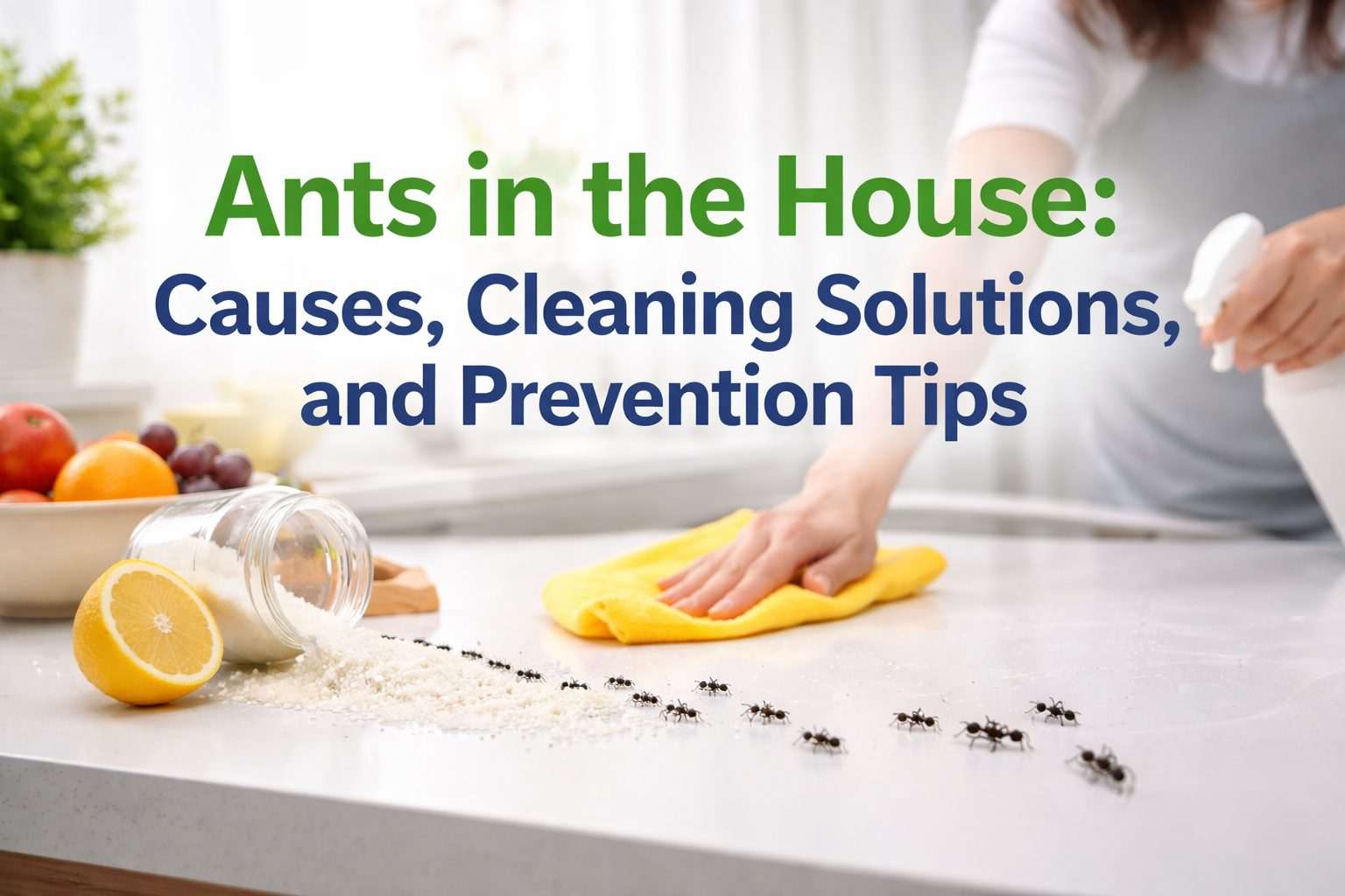 Step-by-step home cleaning actions to remove food residue, clean ant trails, and prevent ants indoors